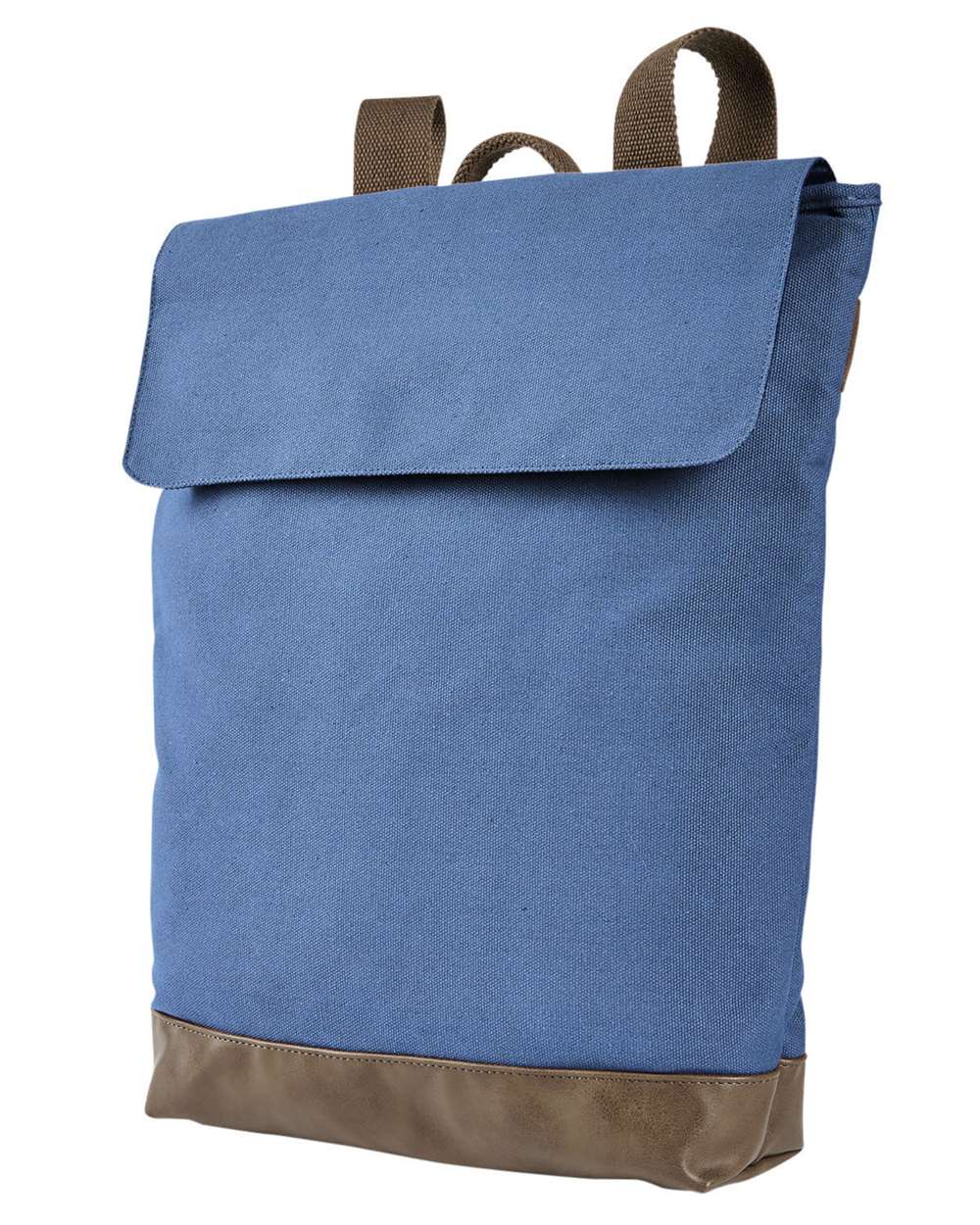 Front View of Denim/ Brown Canvas Rucksack - AP1922