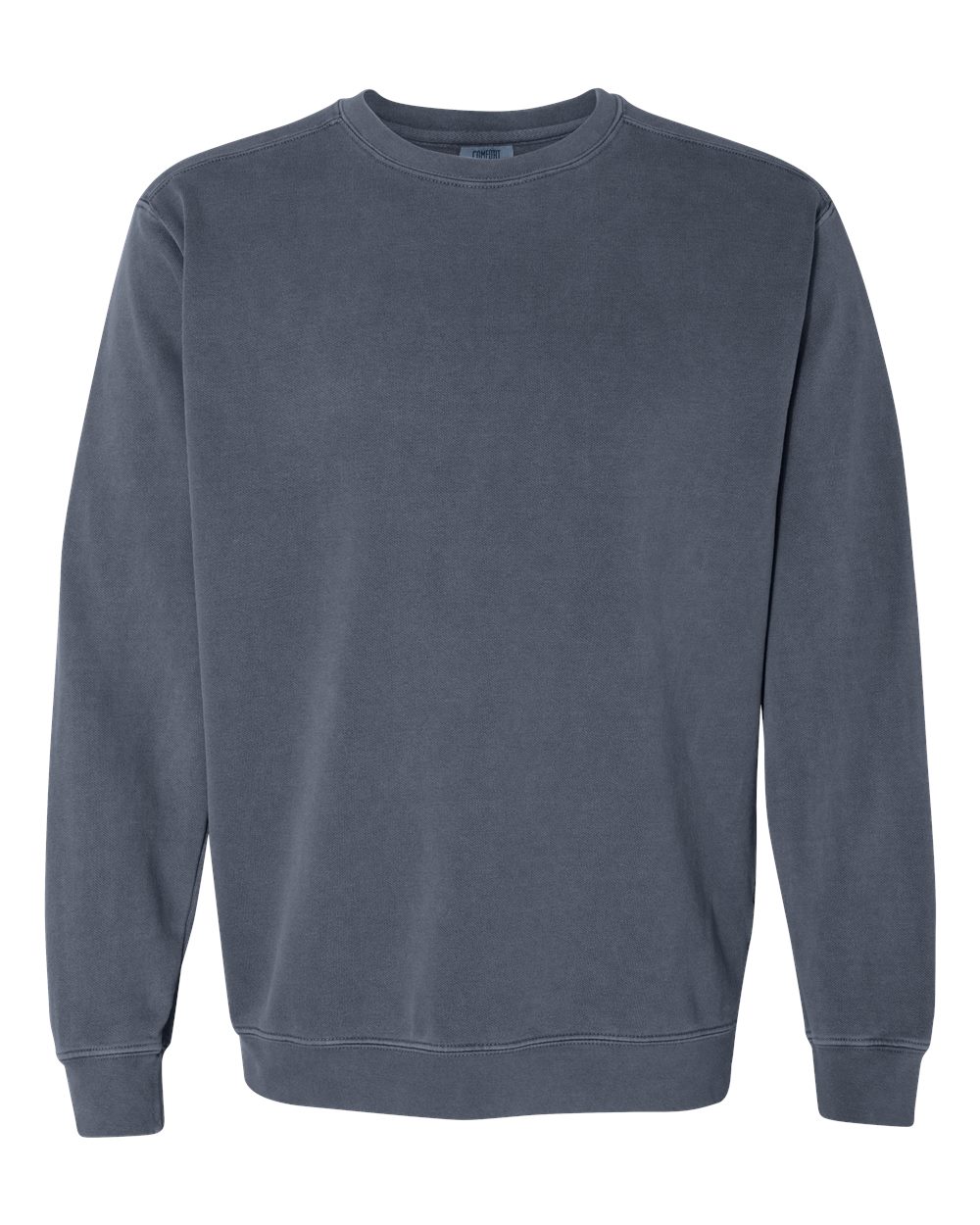 Front View of Denim Garment-Dyed Sweatshirt - 1566