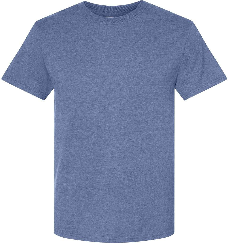 Front View of Denim Heather Premium Blend Ring-Spun T-Shirt - 560MR
