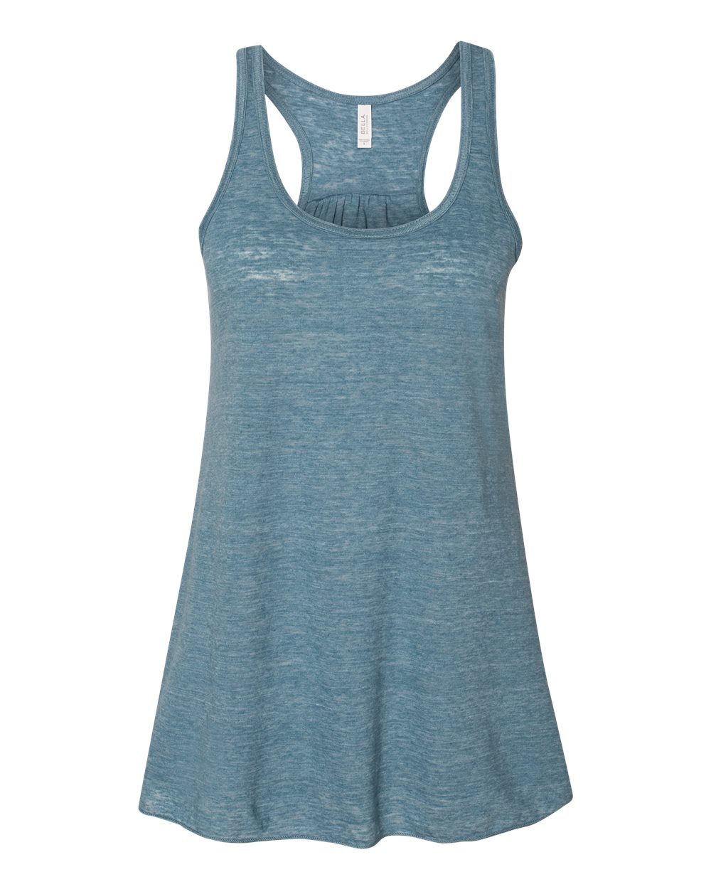 Front View of Denim Slub Women's Flowy Racerback Tank - 8800