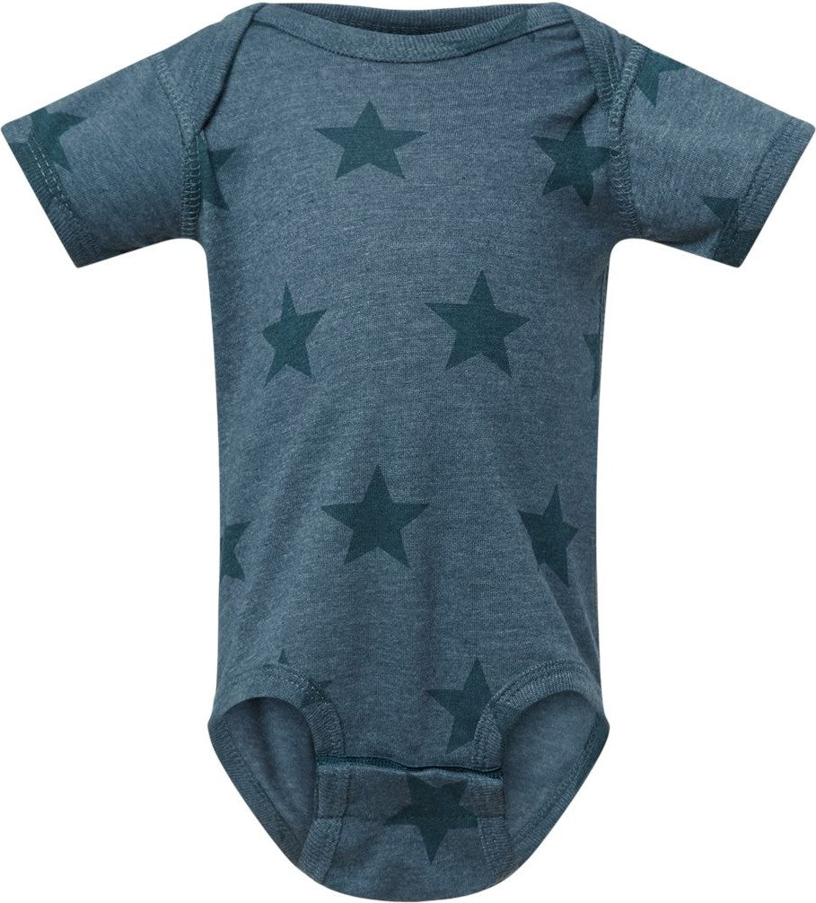 Front View of Denim Star Infant Star Print Bodysuit - 4329