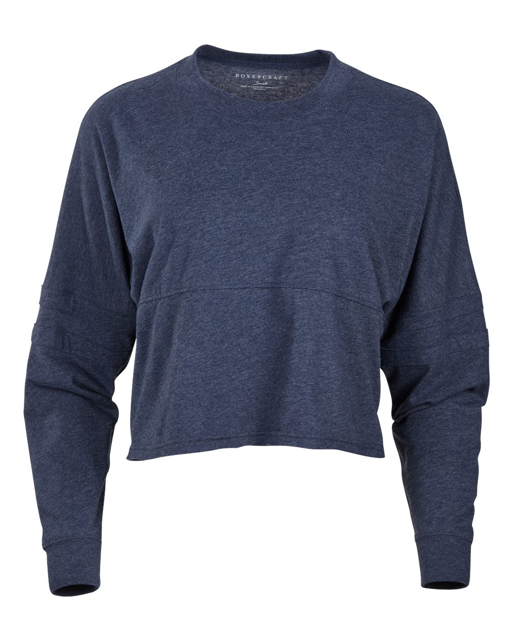Front View of Denim Women's Crop Retro Jesery - BW3515