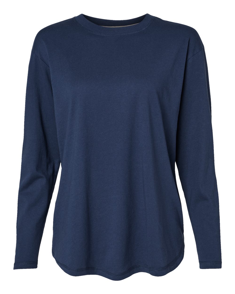 Front View of Denim Women's Fine Jersey Long Sleeve Tee - 3508