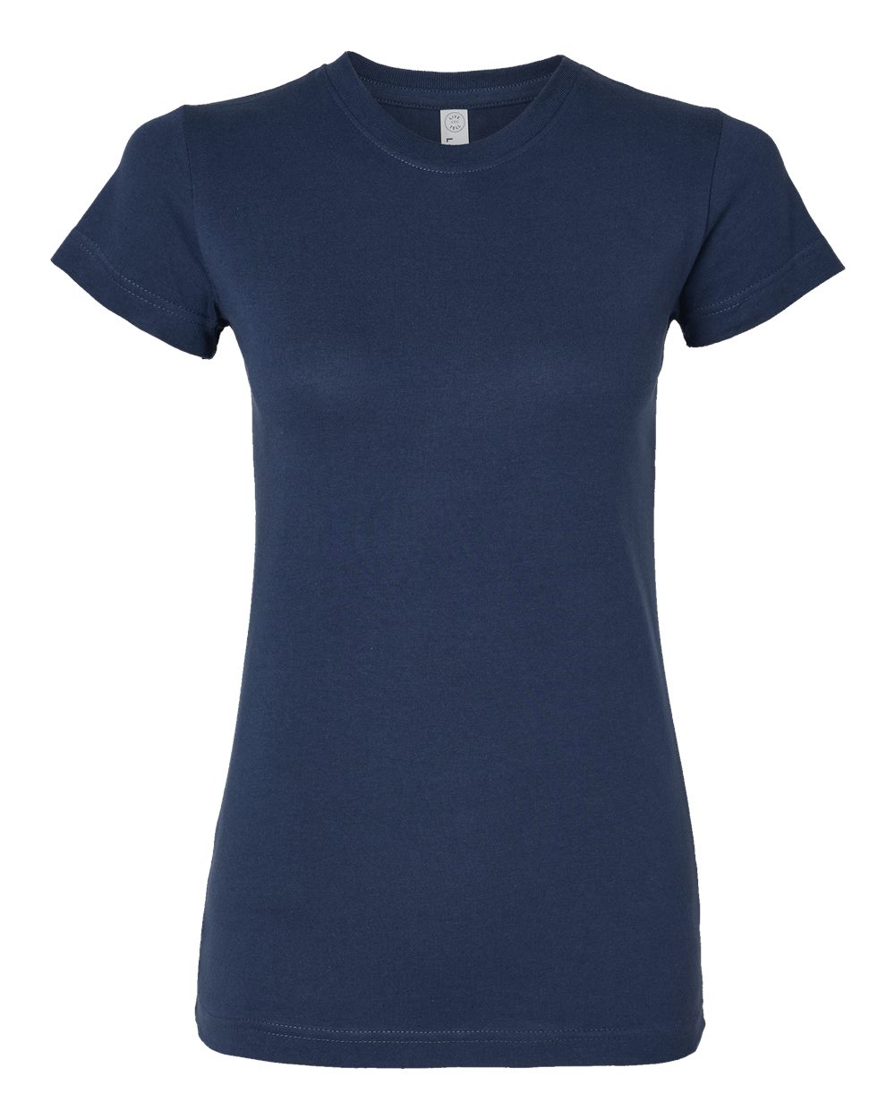 Front View of Denim Women's Fitted Fine Jersey Tee - 3616