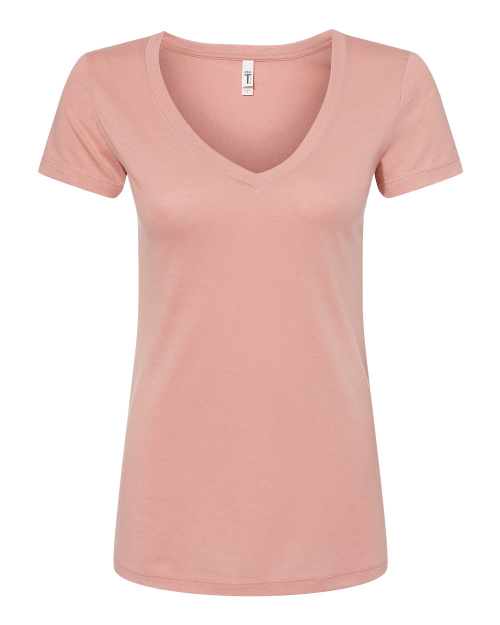 Front View of Desert Pink Women's Ideal V-Neck T-Shirt - 1540