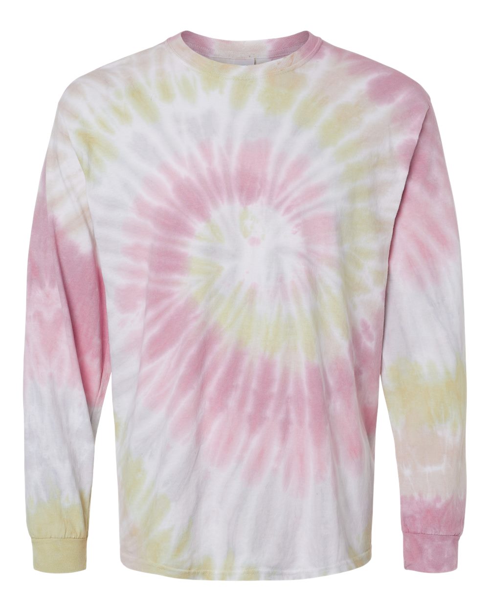 Front View of Desert Rose Tie-Dyed Long Sleeve T-Shirt - 2000