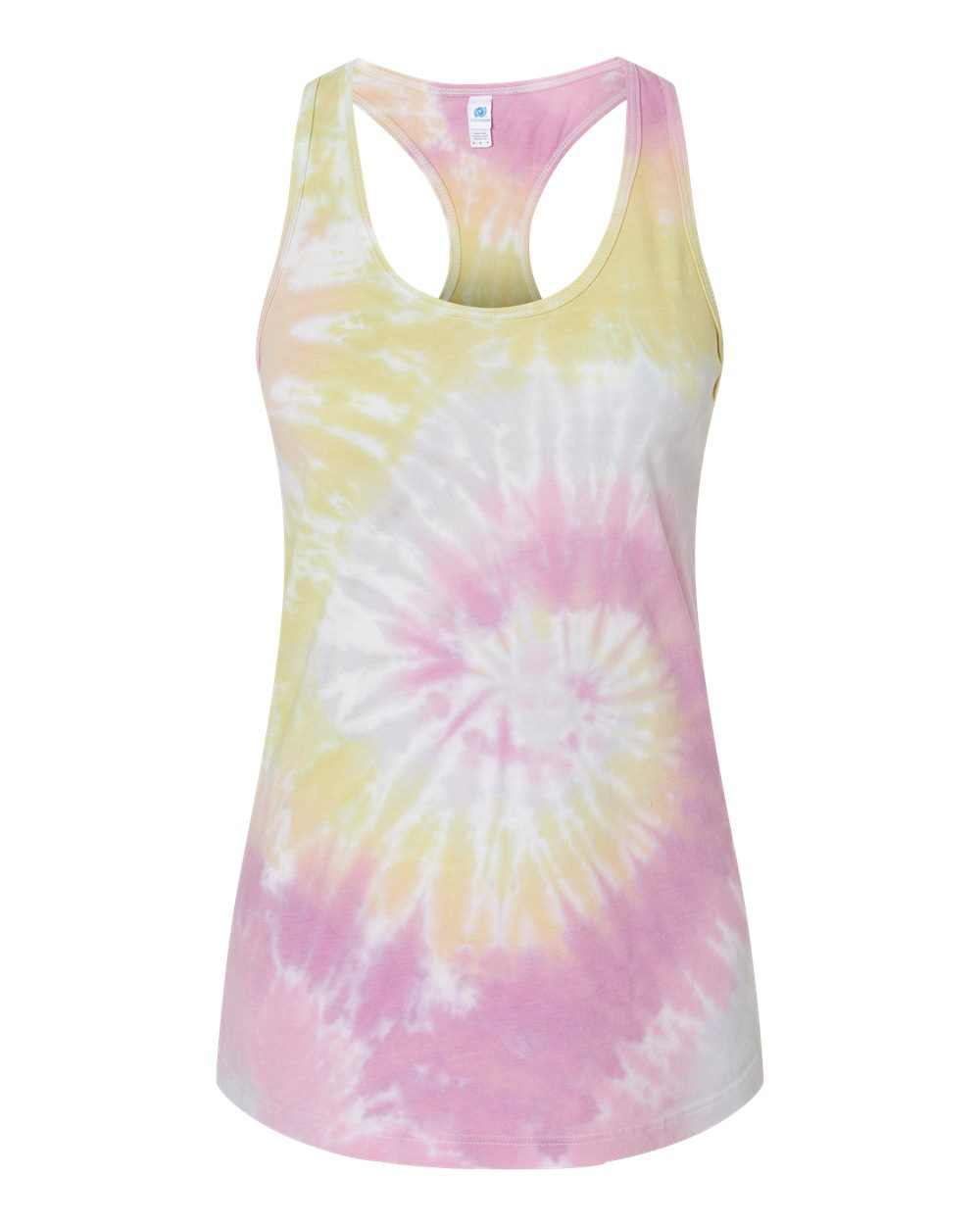 Front View of Desert Rose Women's Tie-Dyed Racerback Tank Top - 3400