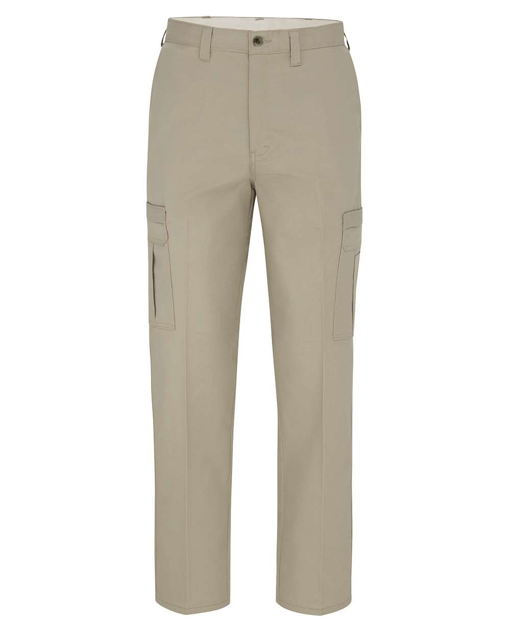 Front View of Desert Sand - 37 Unhemmed Premium Industrial Cargo Pants - Extended Sizes - LP72EXT