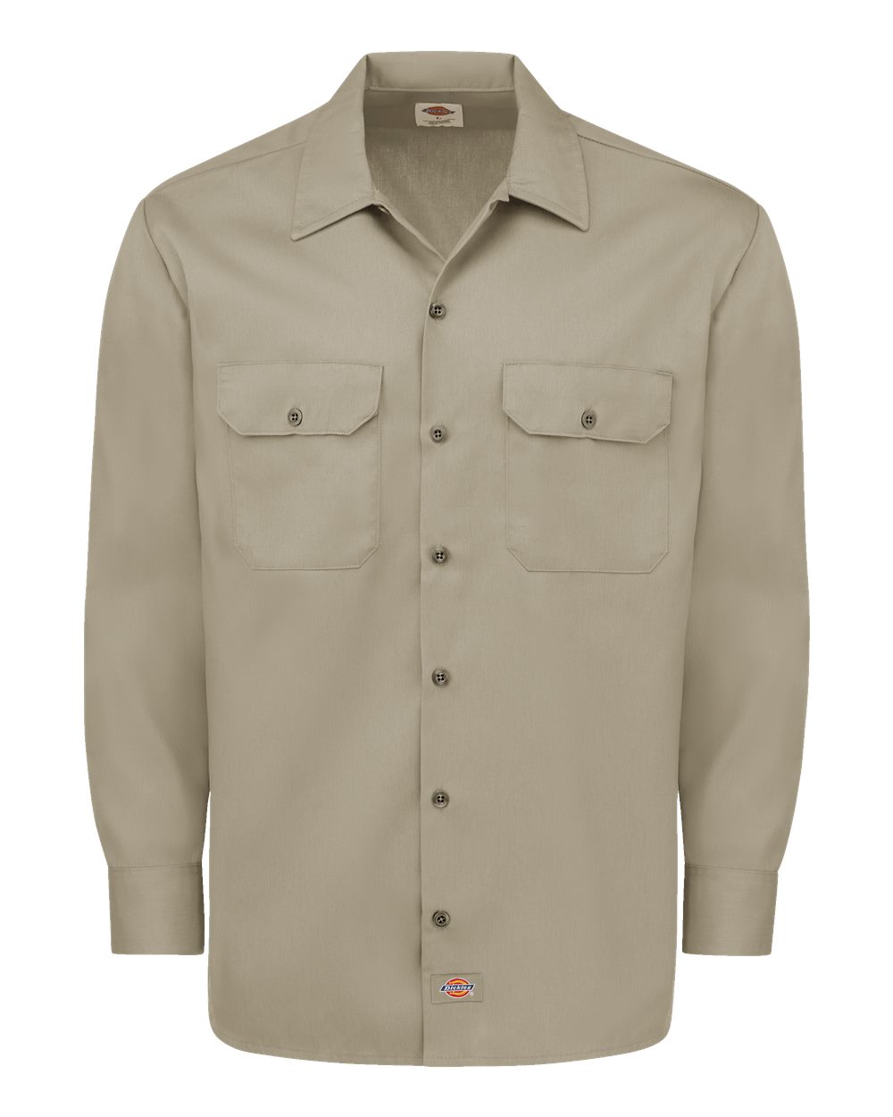 Front View of Desert Sand Long Sleeve Work Shirt - 5574