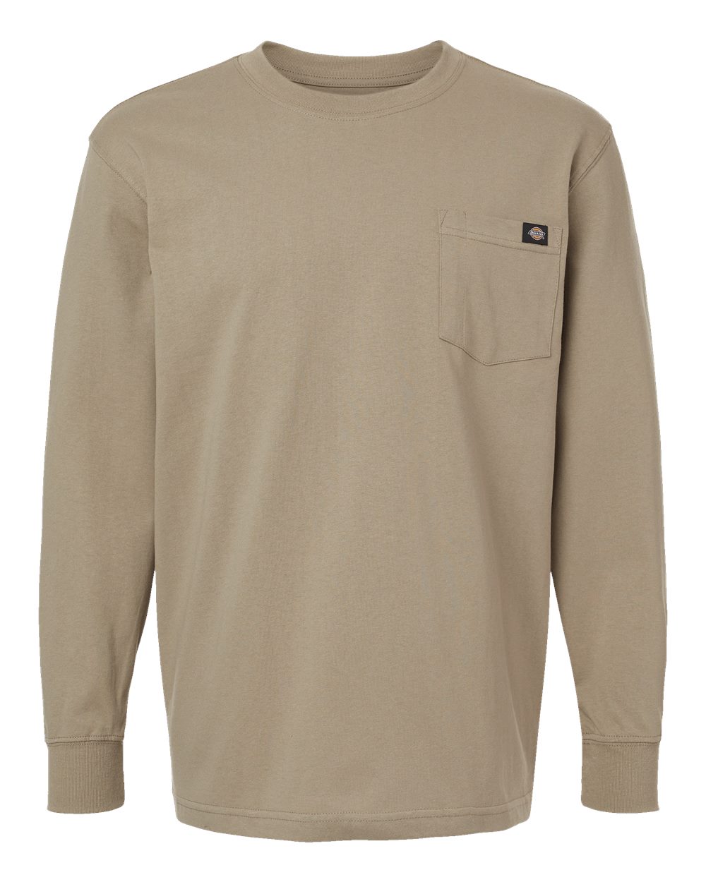 Front View of Desert Sand Traditional Heavyweight Long Sleeve T-Shirt - Tall Sizes - WL50T
