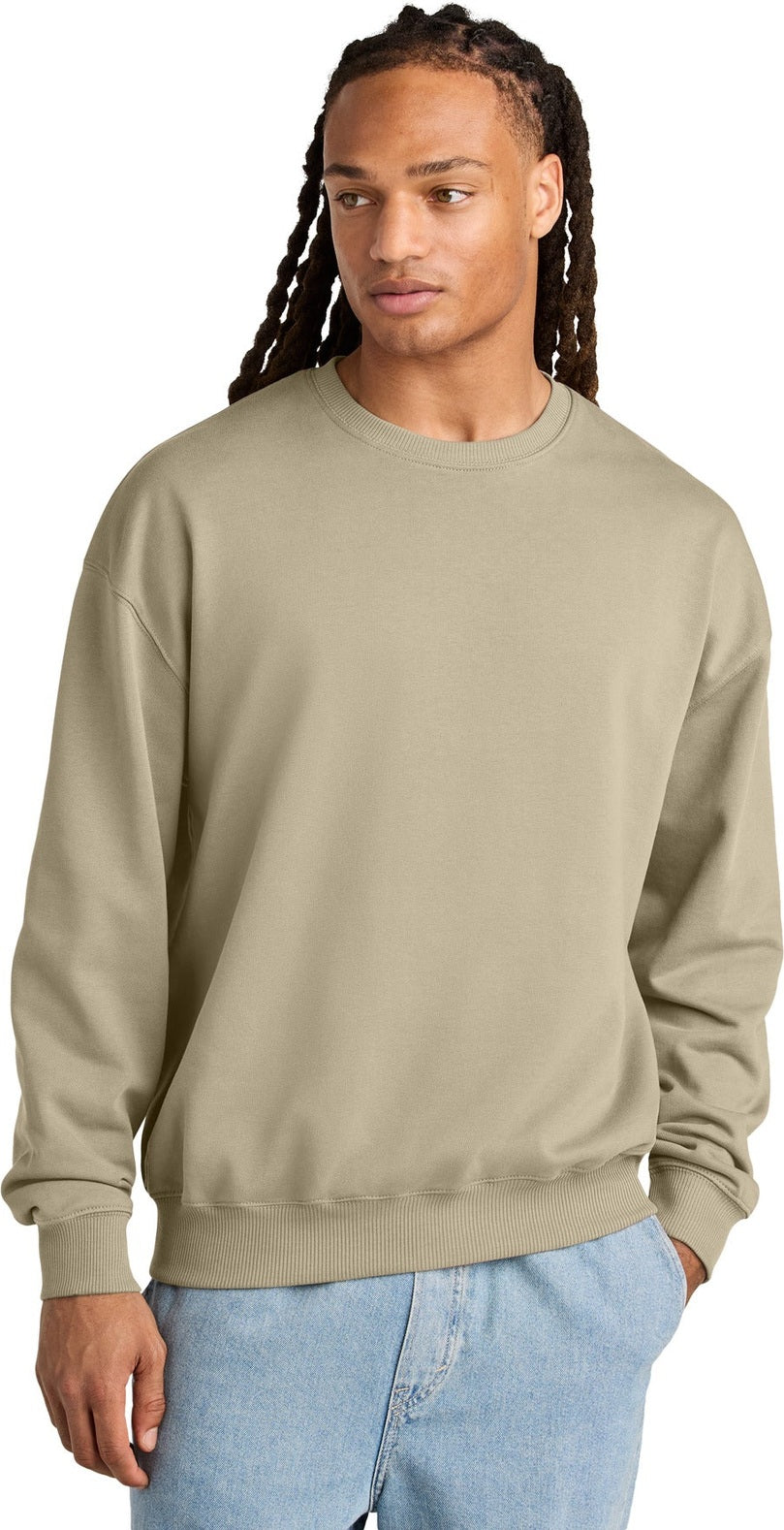 Front View of DesertDust Stanley/Stella Unisex Ledger Dry Crewneck Sweatshirt SXU029