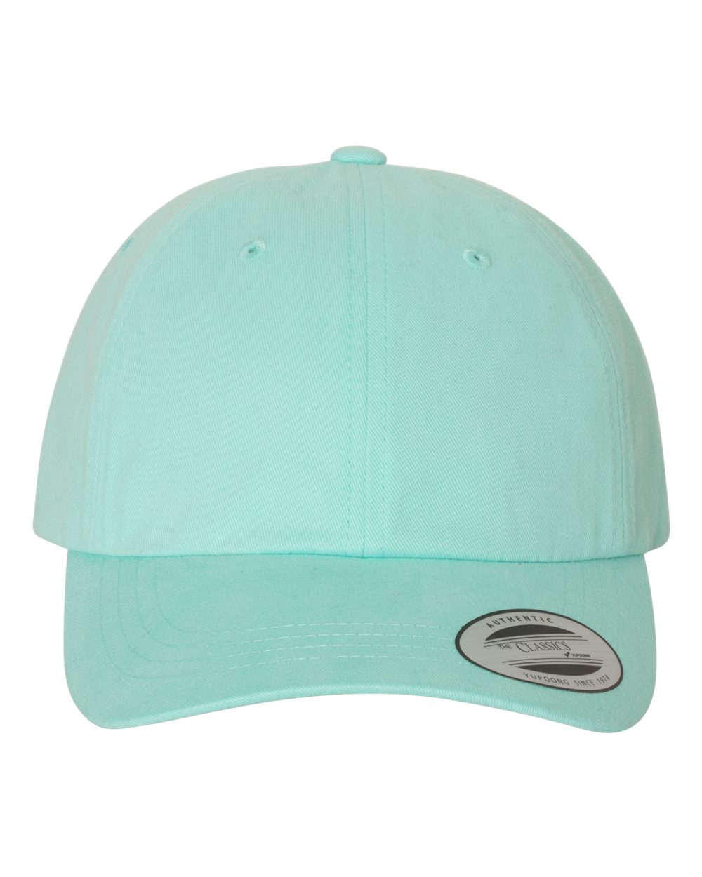 Front View of Diamond Blue Peached Cotton Twill Dad Hat - 6245PT