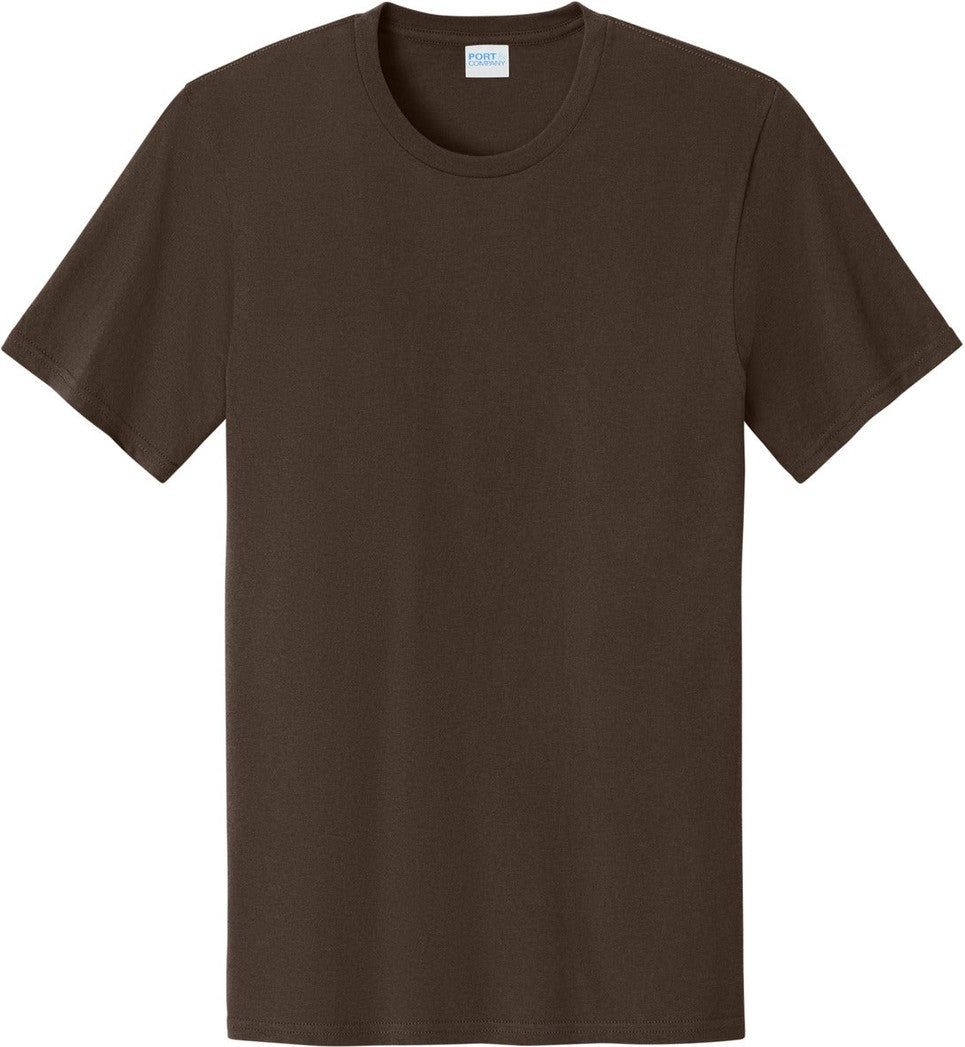 Front View of DkChocBrn Port & Co Easy Cotton Tee PC43