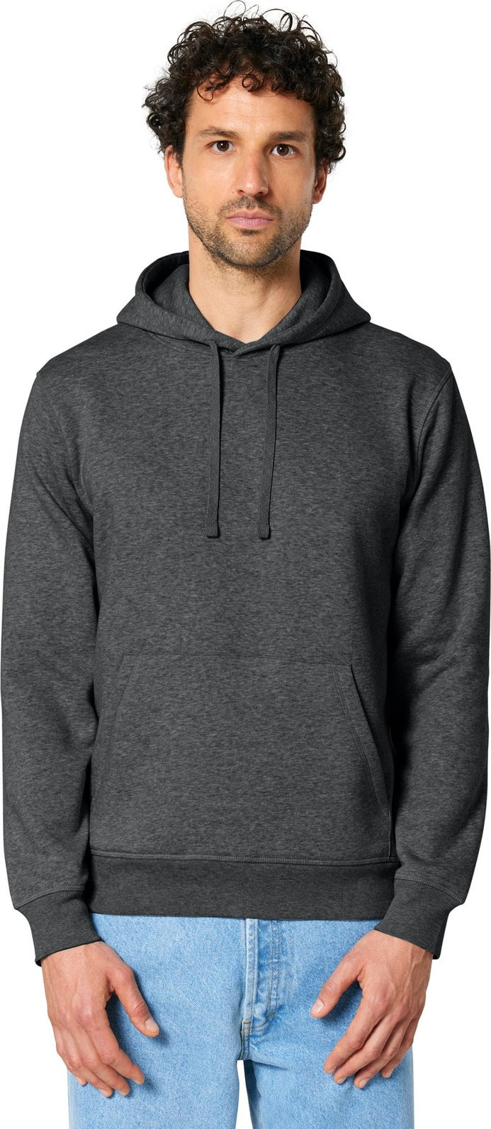 Front View of DkHtGry Stanley/Stella Unisex Drummer 2.0 Hooded Sweatshirt SXU009
