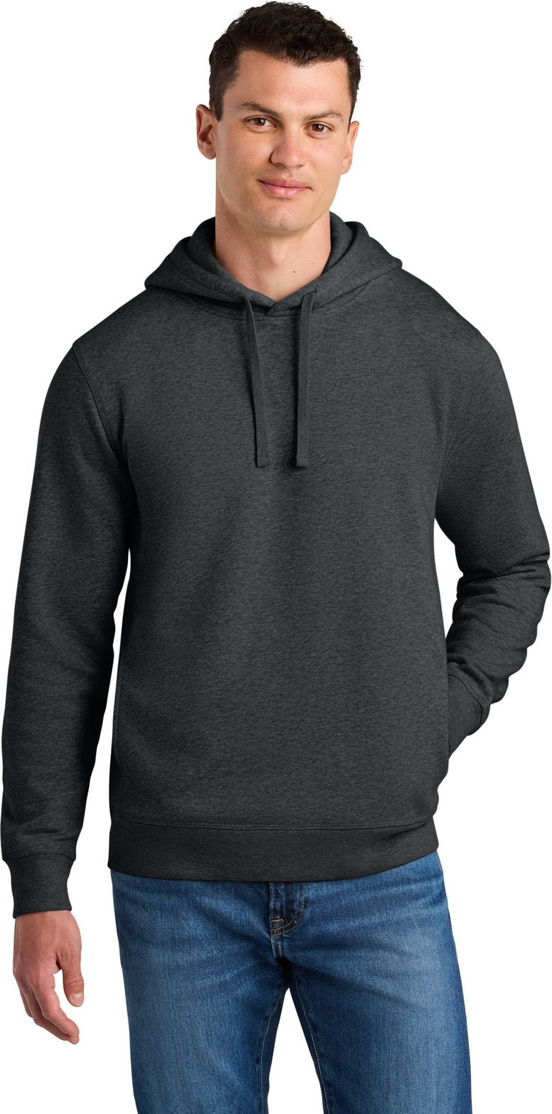 Front View of DkHtGry Stanley/Stella Unisex Sounder Hooded Sweatshirt SXU012