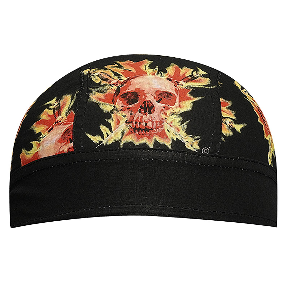 Front View of DP1303 - Design 013/Black OTTO CAP Biker Head Wrap