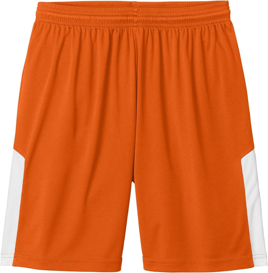 Front View of DpOr/White Sport-Tek Competitor United 7" Short ST103