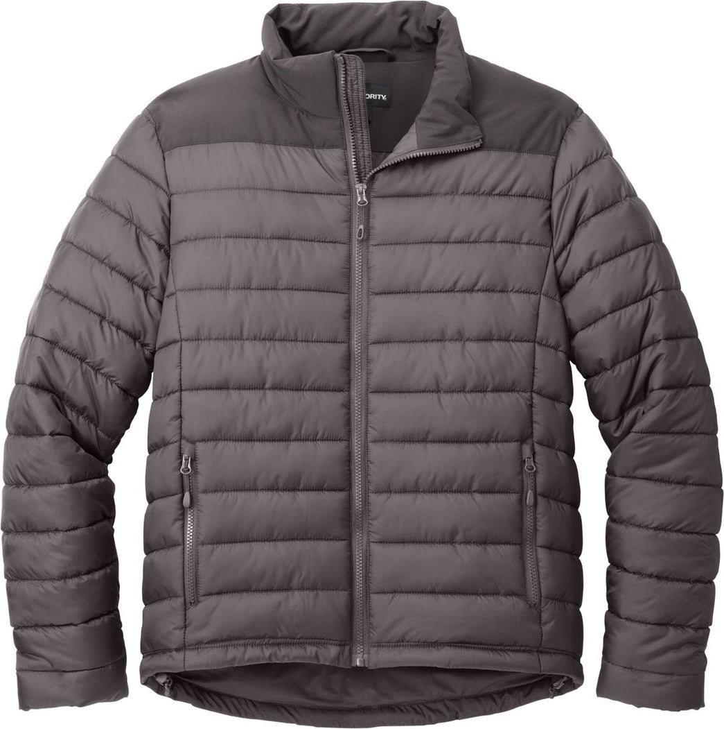 Front View of DpSm/GrySm Port Authority Horizon Puffy Jacket J364