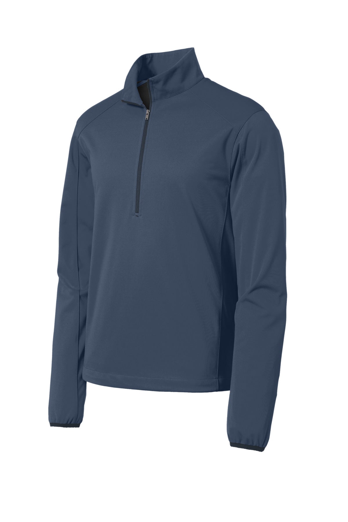 Front View of Dress Blue Nvy Port Authority Active 1/2-Zip Soft Shell Jacket. J716