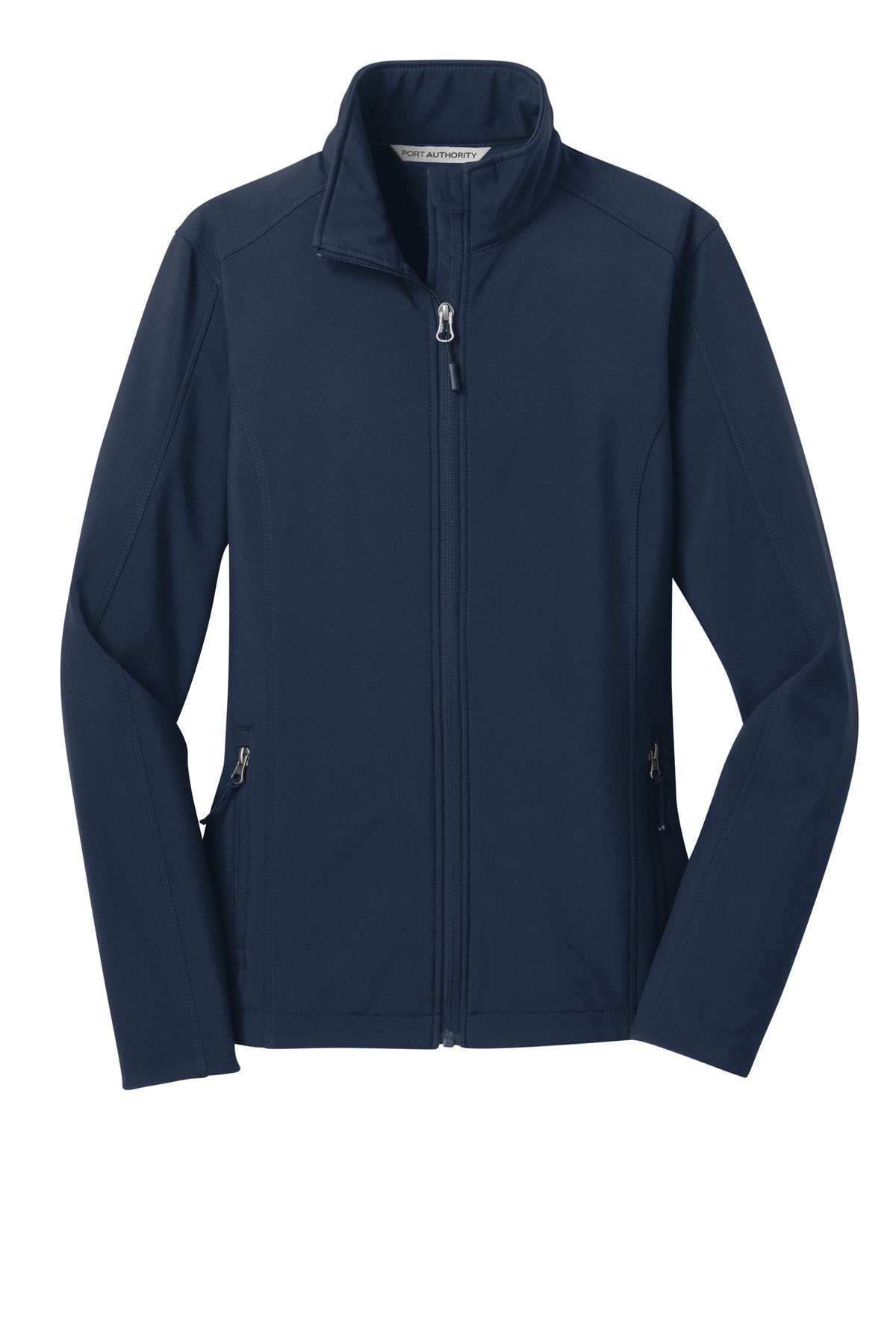 Front View of Dress Blue Nvy Port Authority Women's Core Soft Shell Jacket. L317
