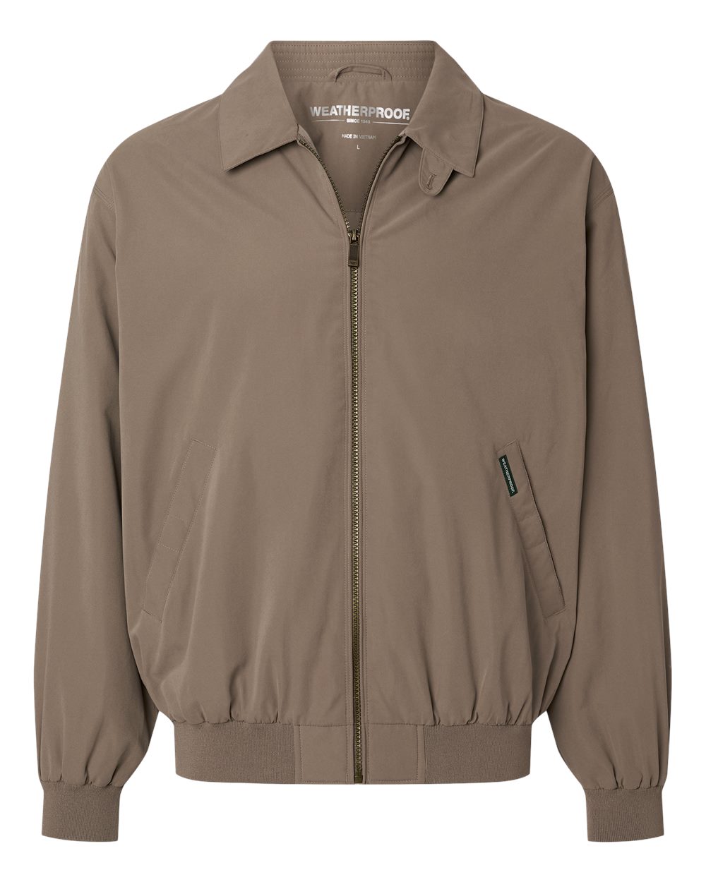 Front View of Driftwood Men's Microfiber Bomber Jacket - 1610MV
