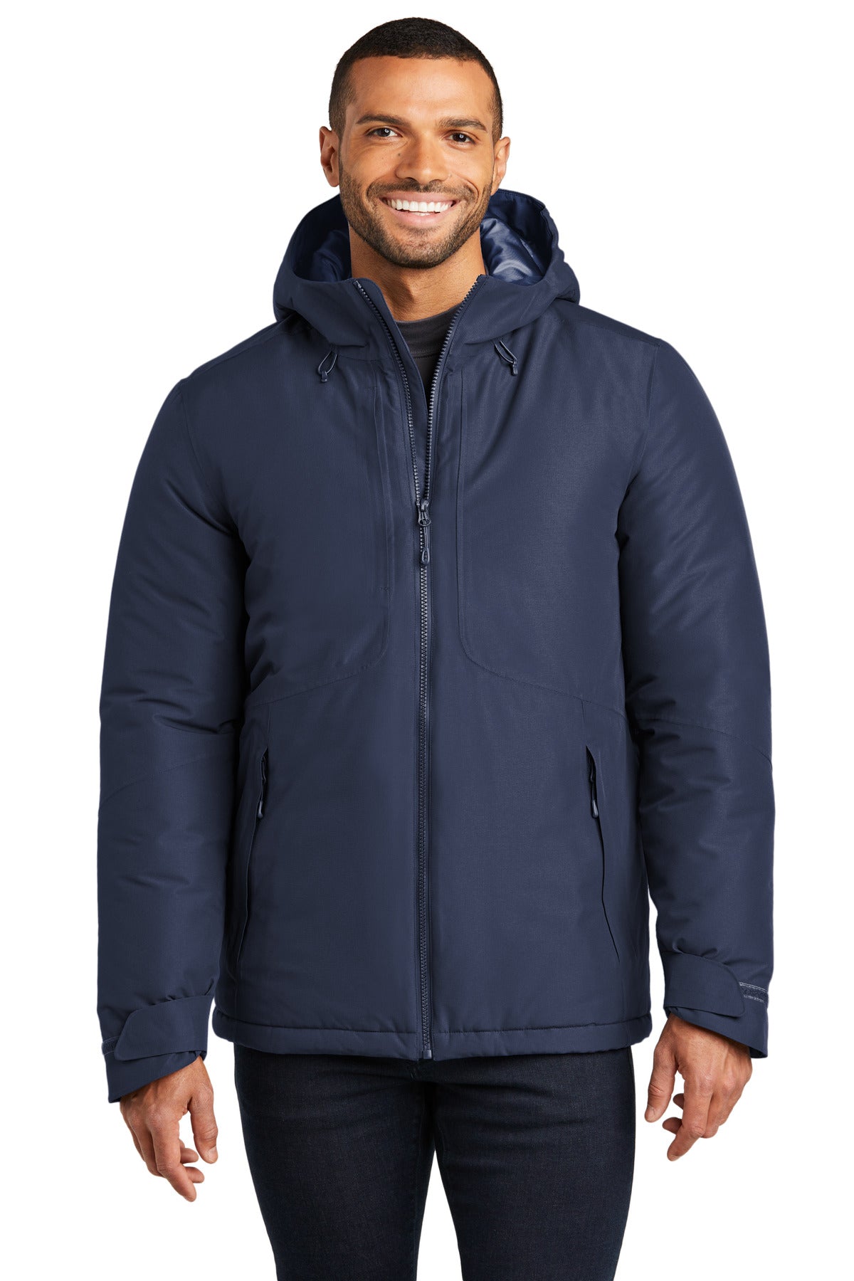 Front View of DsBlNavy Port Authority Venture Waterproof Insulated Jacket J362