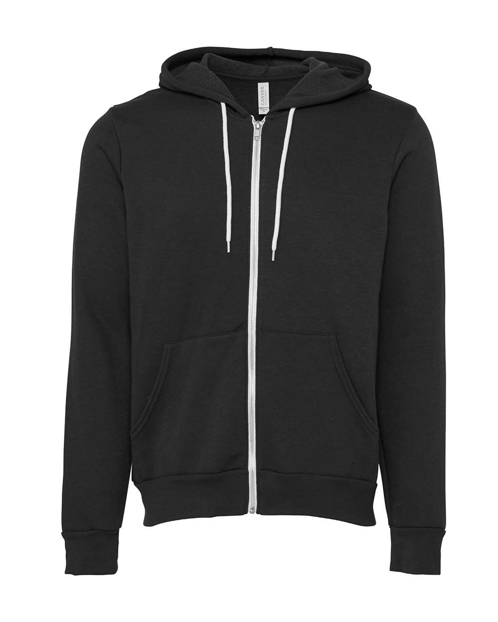 Front View of DTG Dark Grey Sponge Fleece Full-Zip Hoodie - 3739