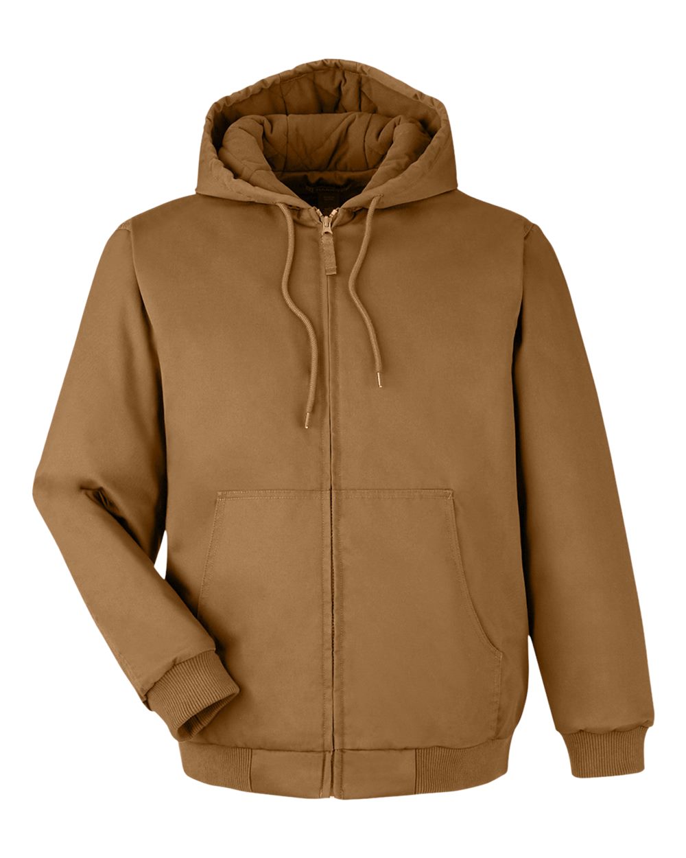 Front View of Duck Brown Unisex ClimaBloc® Tall Heavyweight Hooded Full-Zip Jacket - M722T