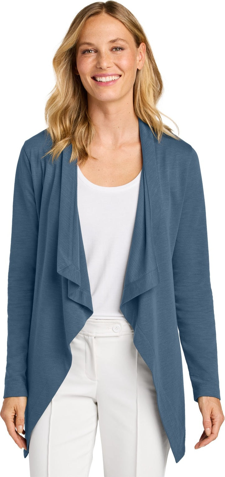 Front View of DuskBlue Port Authority Women's Breakwater Open Cardigan LK820