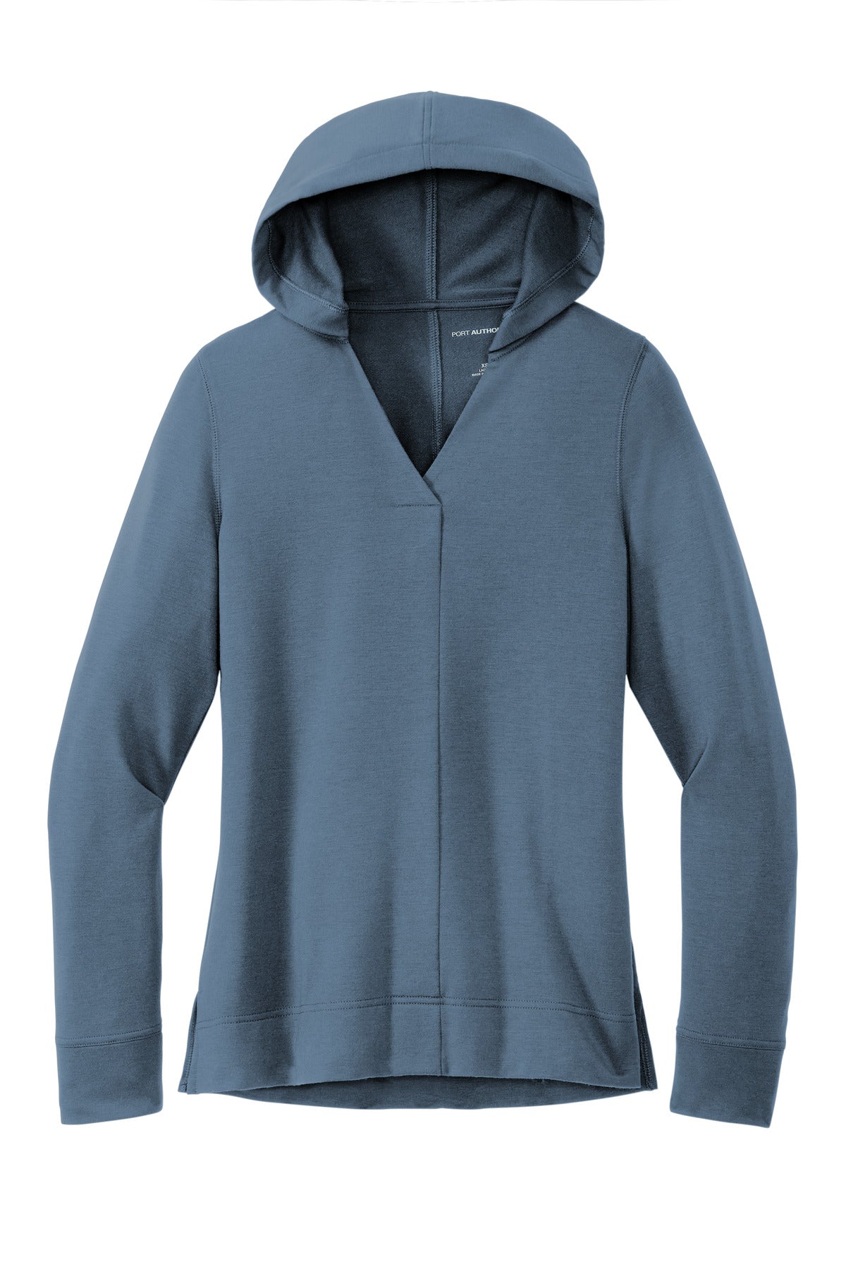 Front View of DuskBlue Port Authority Women's Microterry Pullover Hoodie LK826