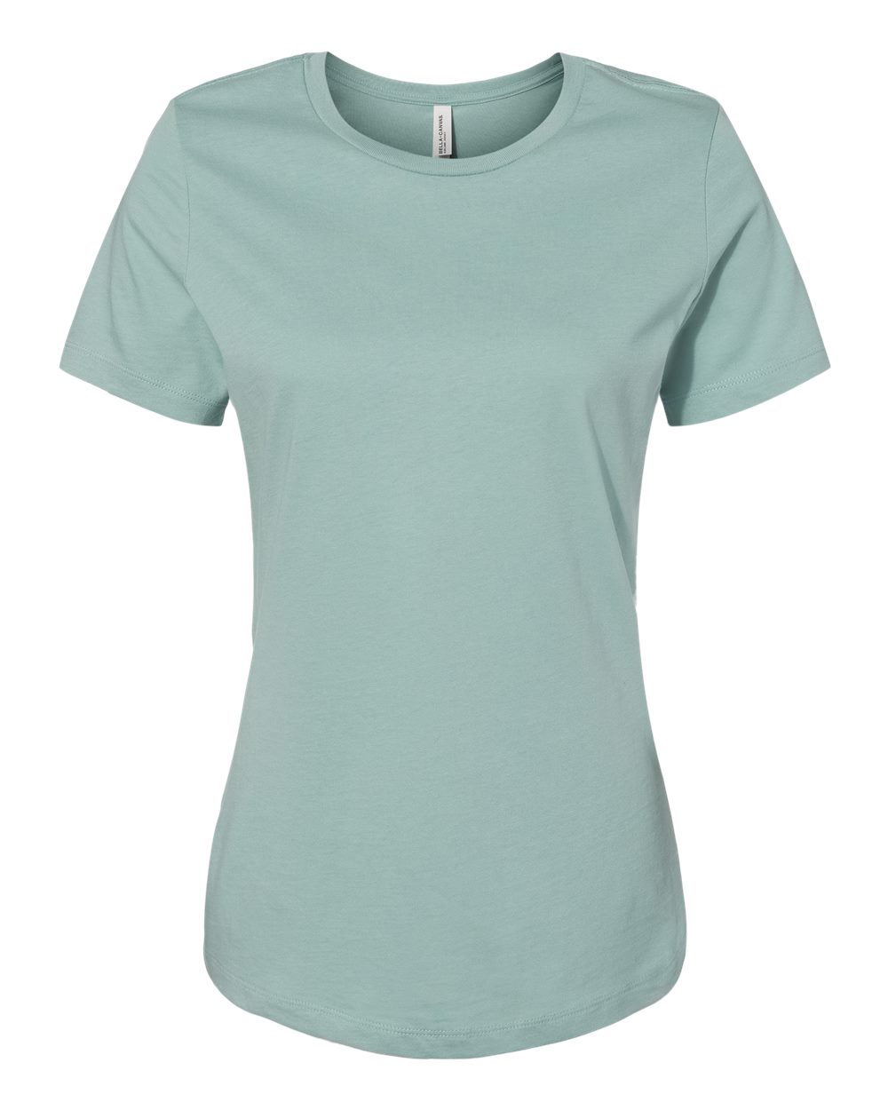 Front View of Dusty Blue Women’s Relaxed Jersey Tee - 6400