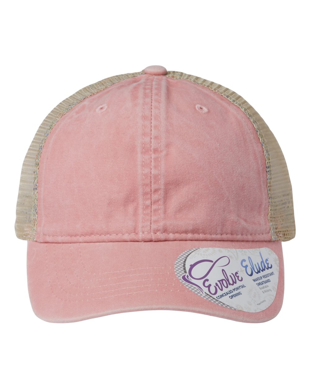 Dusty Pink/ Floral Women's Washed Mesh-Back Cap - TESS