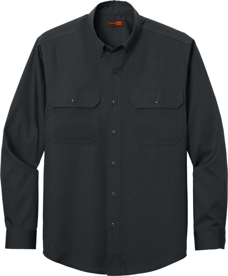 Front View of EchoSteel CornerStone Long Sleeve Select Ripstop Shirt CSW174