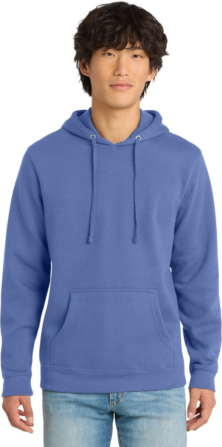Front View of ElecPurple District V.I.T. Fleece Hoodie DT6100