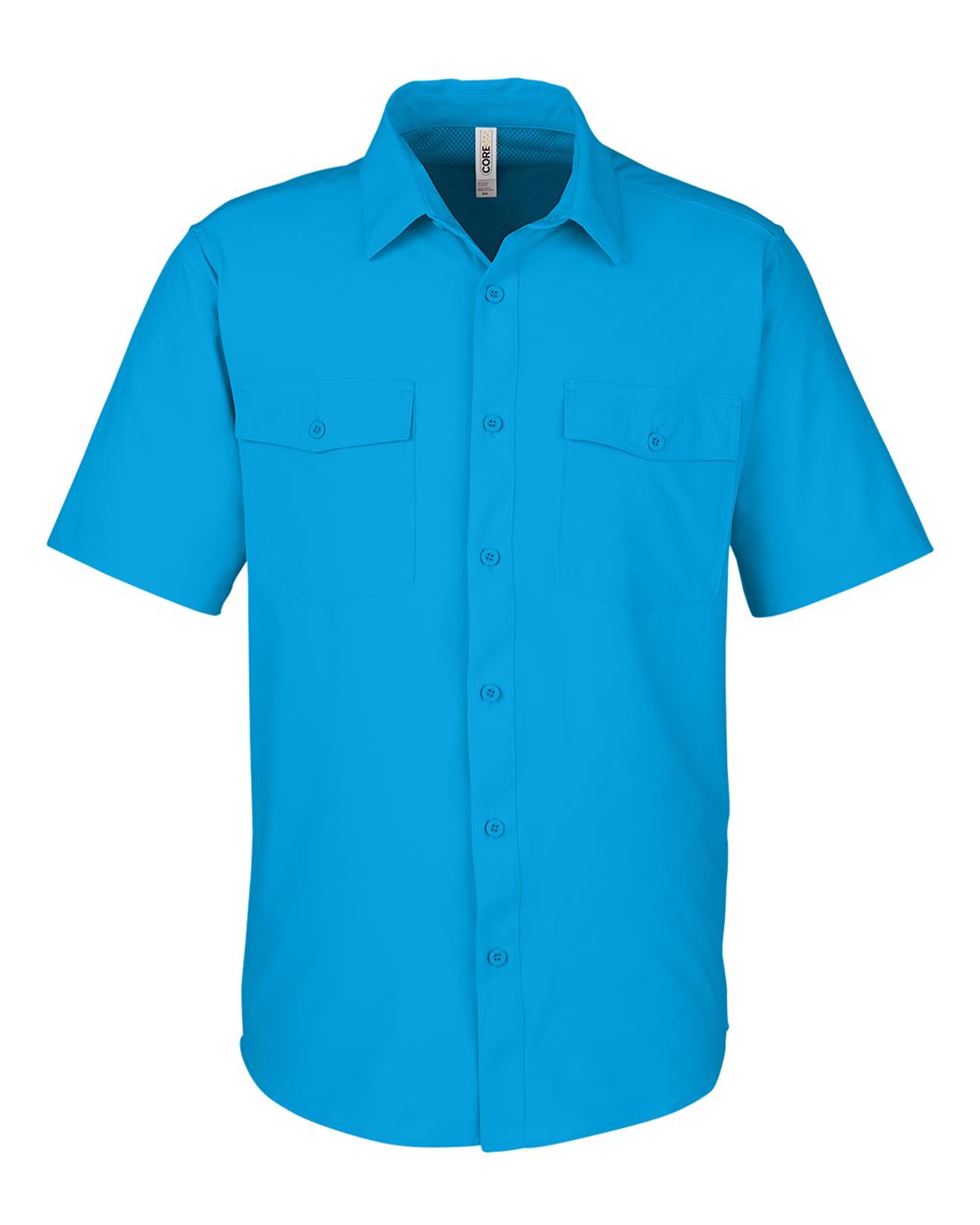 Front View of Electric Blue Men's Ultra UVP® Marina Shirt - CE510