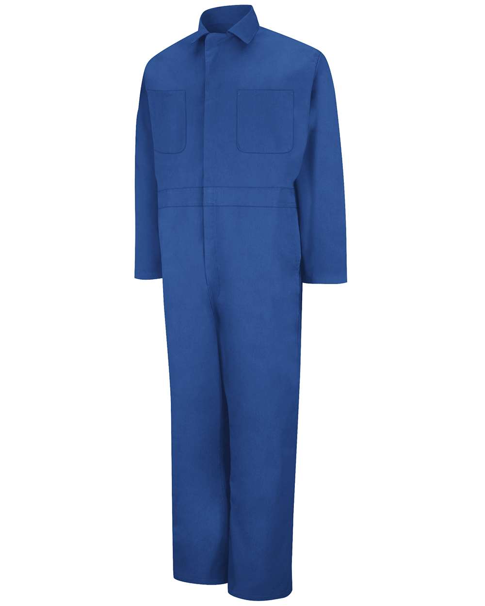Front View of Electric Blue Twill Action Back Coverall - CT10