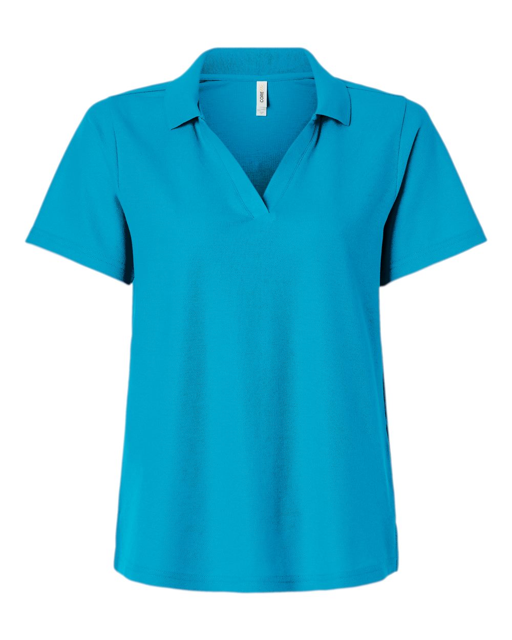 Front View of Electric Blue Women&#39;s Resolve CVC Performance Pique Polo - CE106W