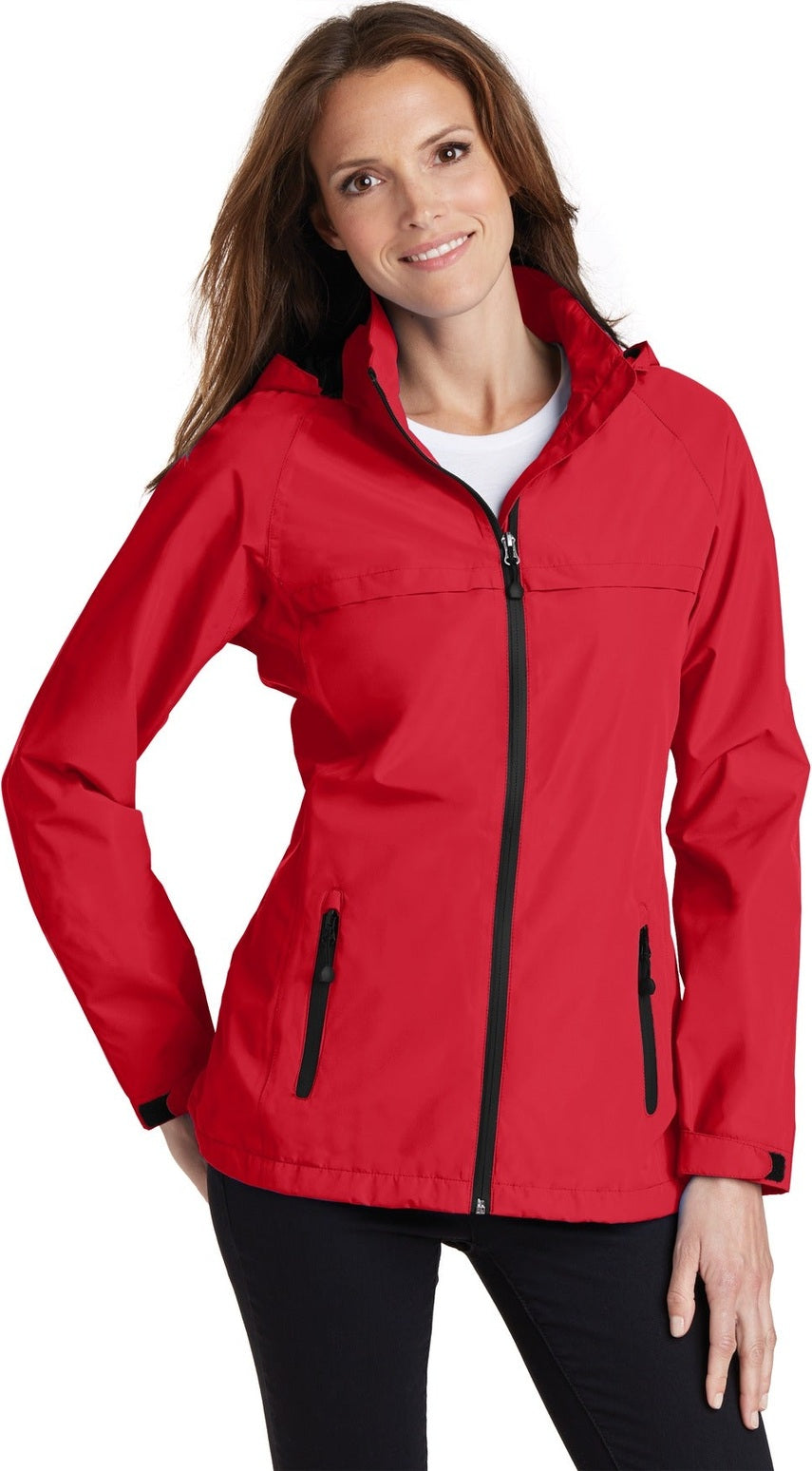 Front View of Engine Red Port Authority Women's Torrent Waterproof Jacket. L333