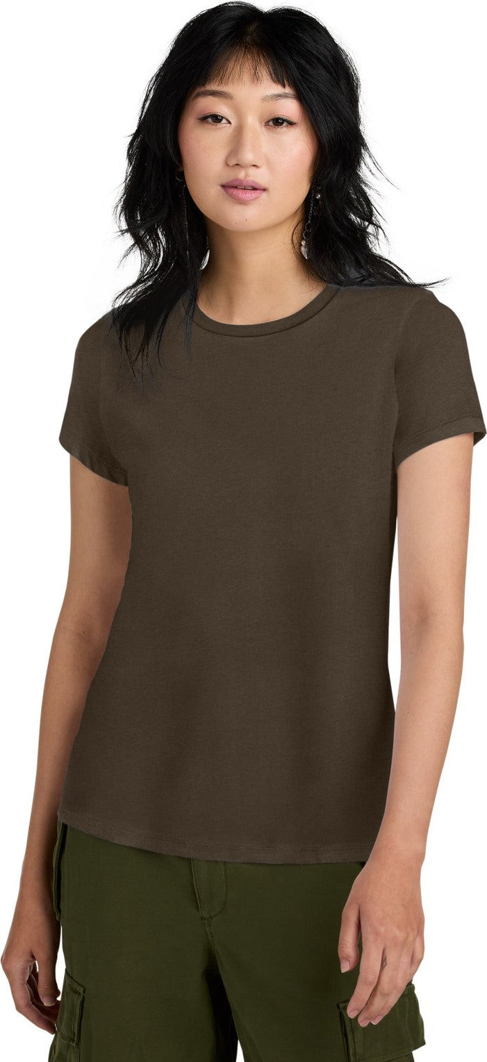 Front View of Espresso District Women's Perfect Weight Tee. DM104L