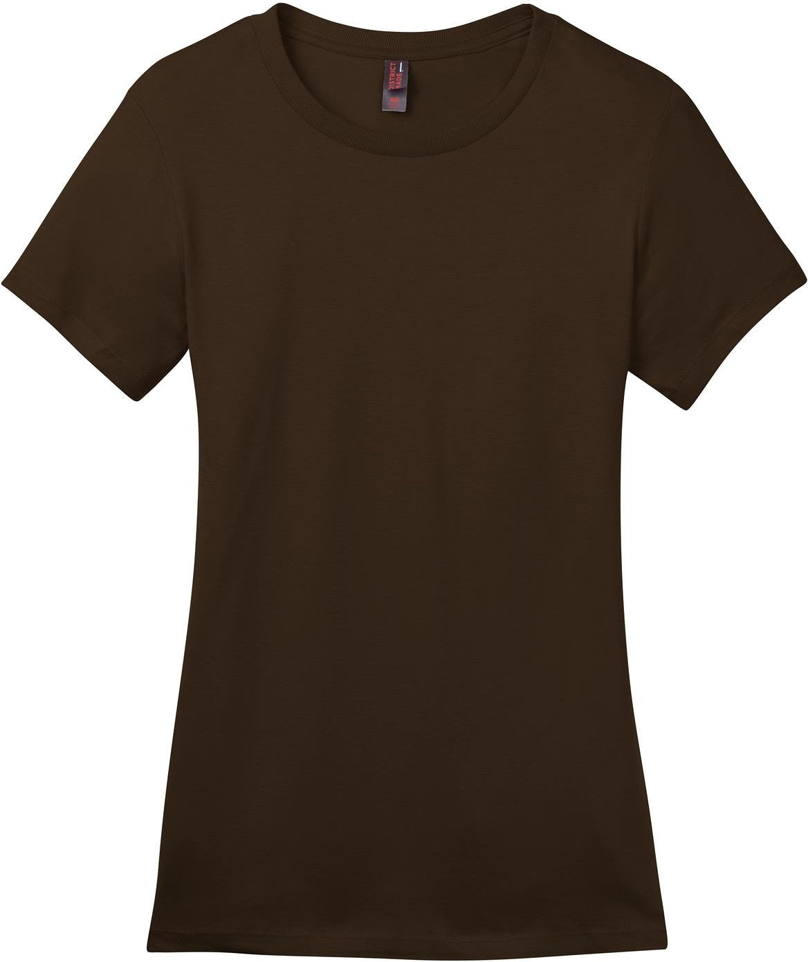 Front View of Espresso District Women's Perfect Weight Tee. DM104L