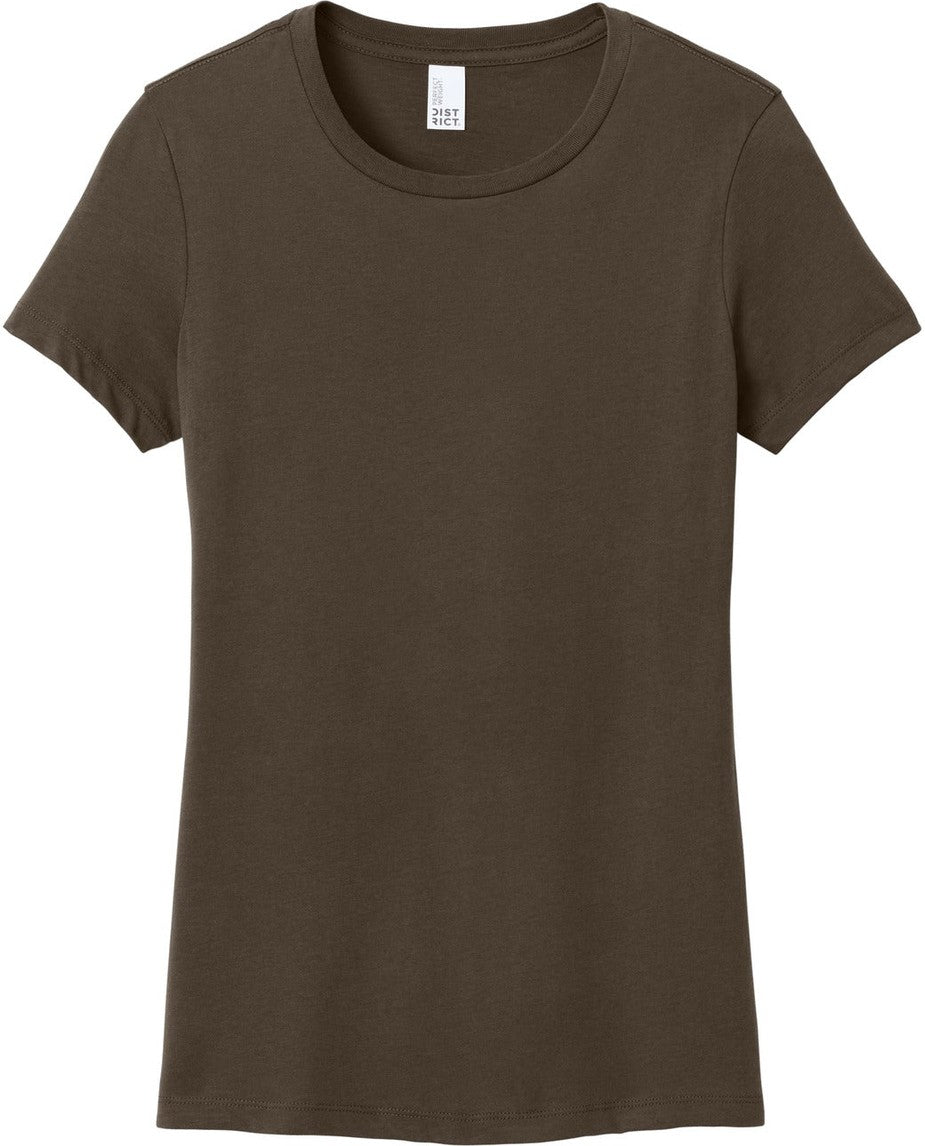 Front View of Espresso District Women's Perfect Weight Tee. DM104L