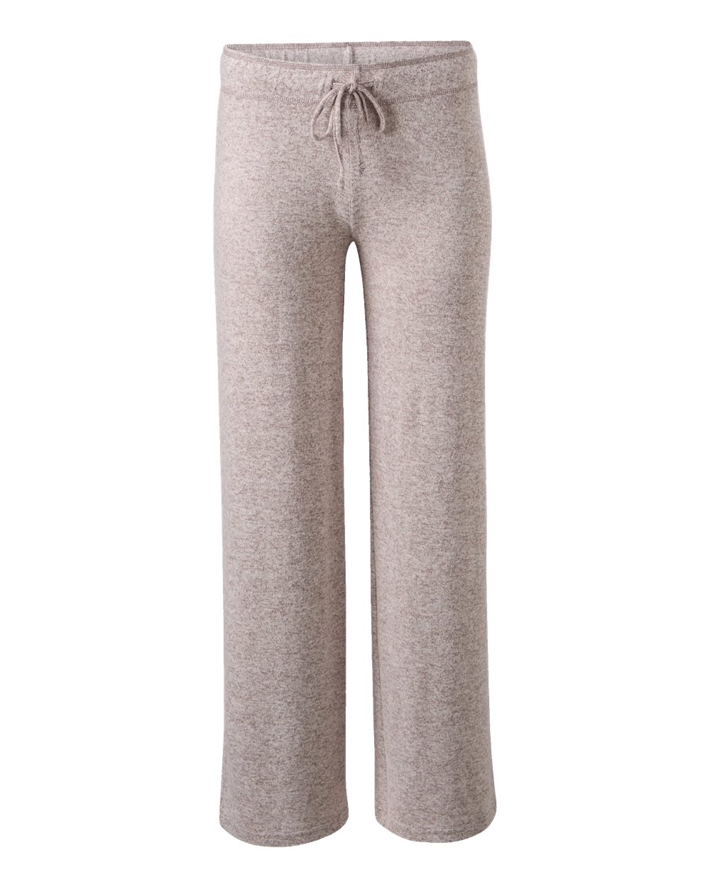 Front View of Espresso Heather Women's Cuddle Fleece Wide Leg Pants - L10