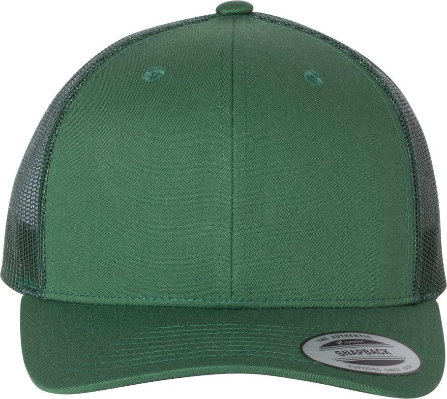 Front View of Evergreen Retro Trucker Cap - 6606