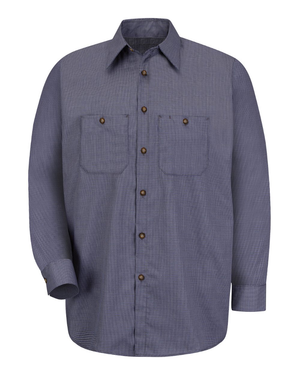 Front View of EX-Blue/ Charcoal Premium Long Sleeve Work Shirt - Tall Sizes - SP10T