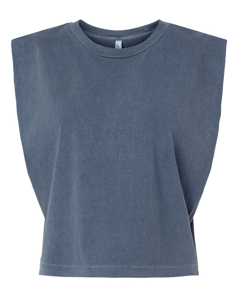 Front View of Faded Navy Garment-Dyed Women's Heavyweight Muscle Tee - 307GD