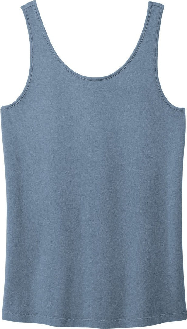 Front View of FadedDenim Port & Co Women's Beach Wash Garment-Dyed Tank LPC099TT