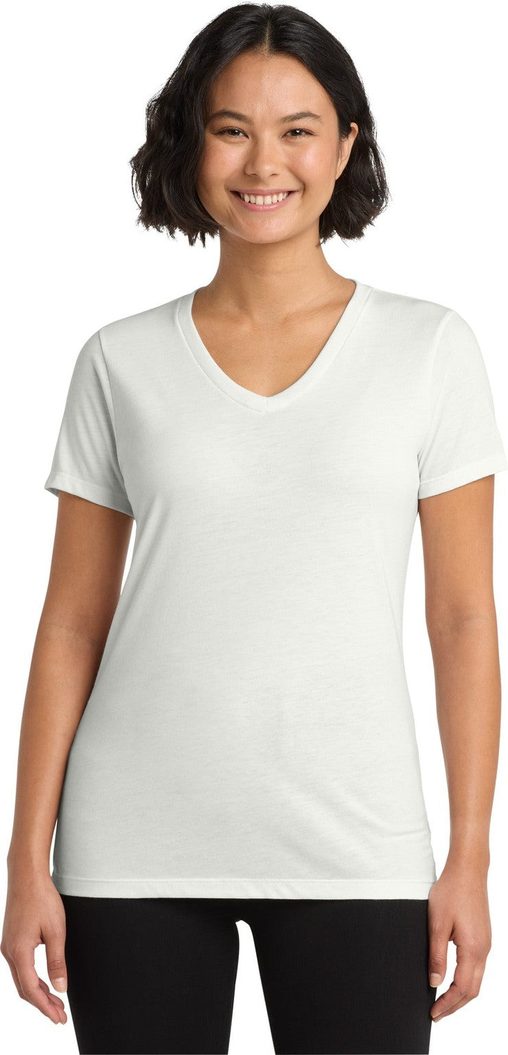 Front View of Fairly White Allmade Women's Tri-Blend V-Neck Tee AL2018