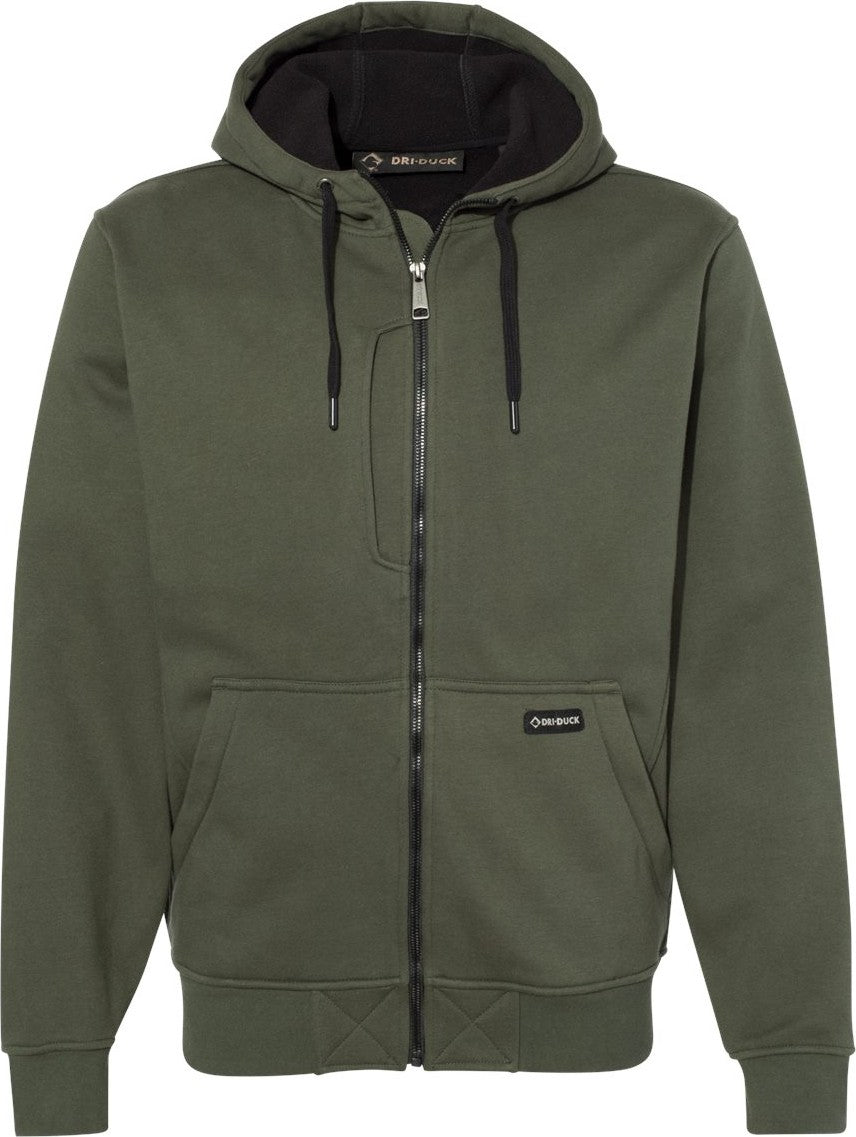 Front View of Fatigue Bateman Bonded Power Fleece 2.0 Full-Zip Jacket - 7040