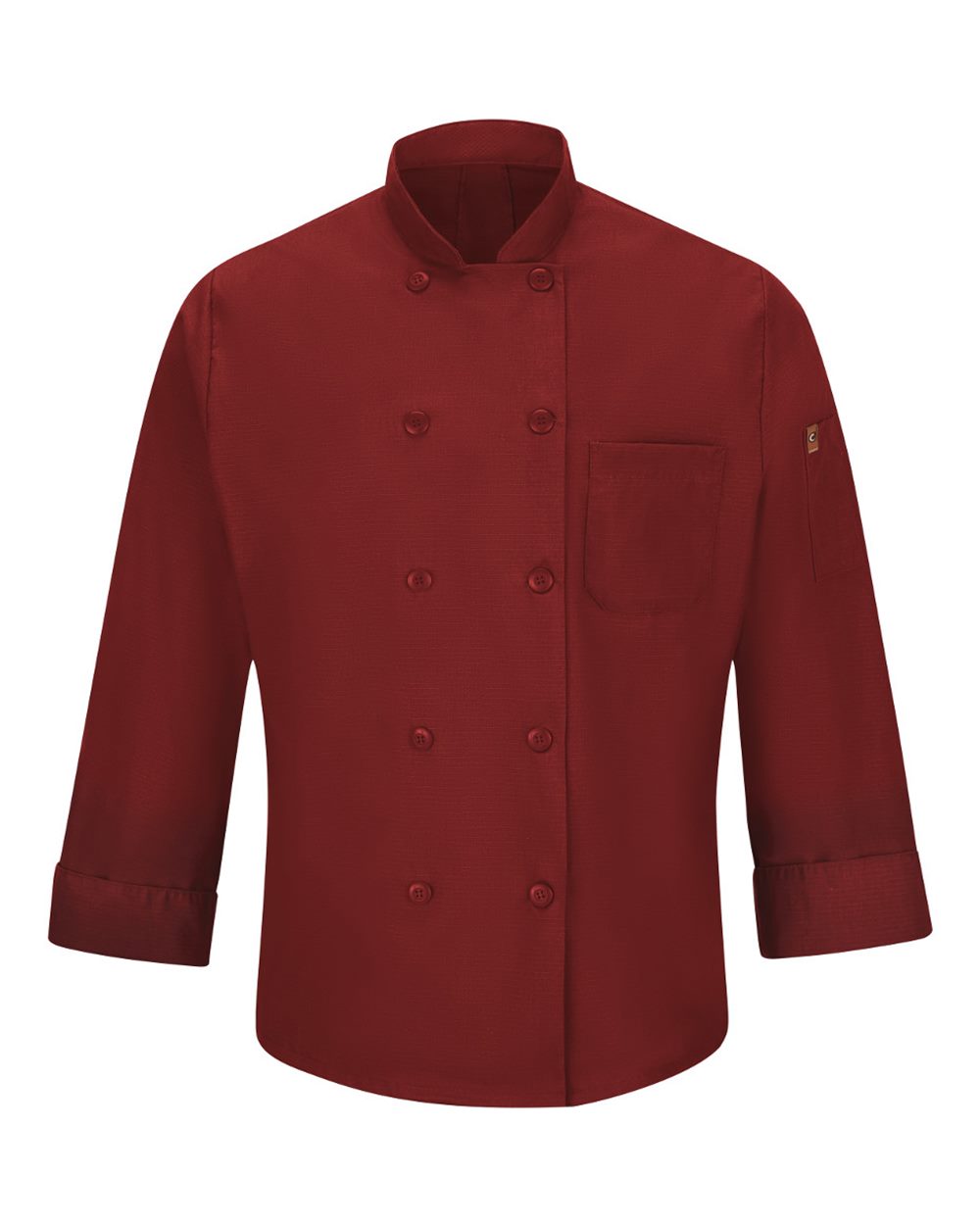 Front View of Fireball Red Mimix™ Chef Coat with OilBlok - 042X