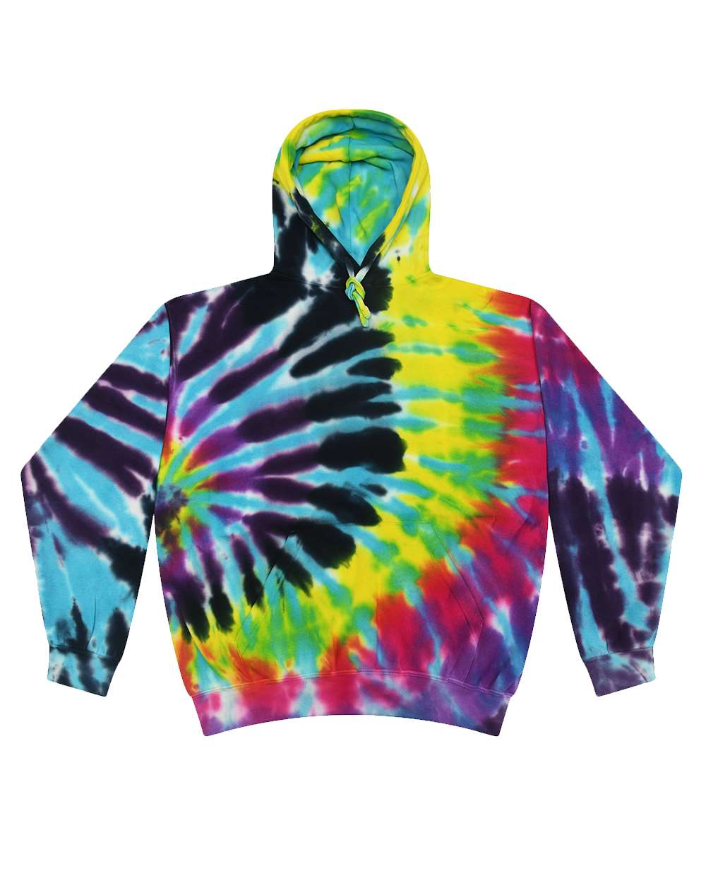 Front View of Flashback Tie-Dyed Hooded Sweatshirt - 8777